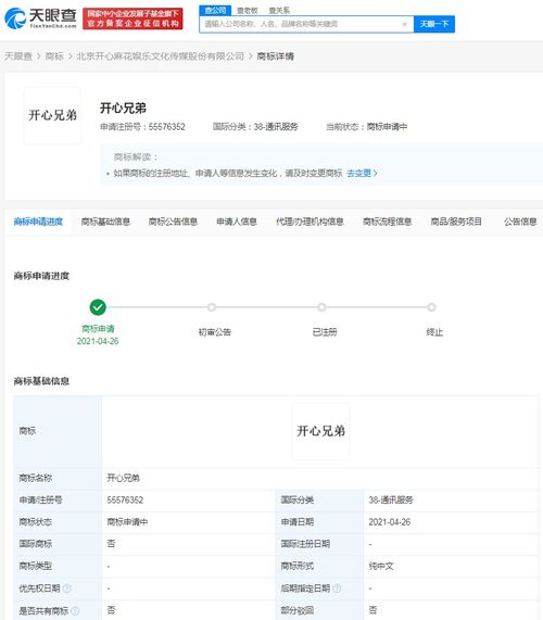 開(kāi)心麻花申請(qǐng) 開(kāi)心兄弟 麻花兄弟 商標(biāo)
